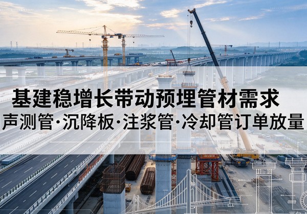 黑河基建稳增长带动预埋监测管材需求，声测管、沉降板、注浆管订单持续放量